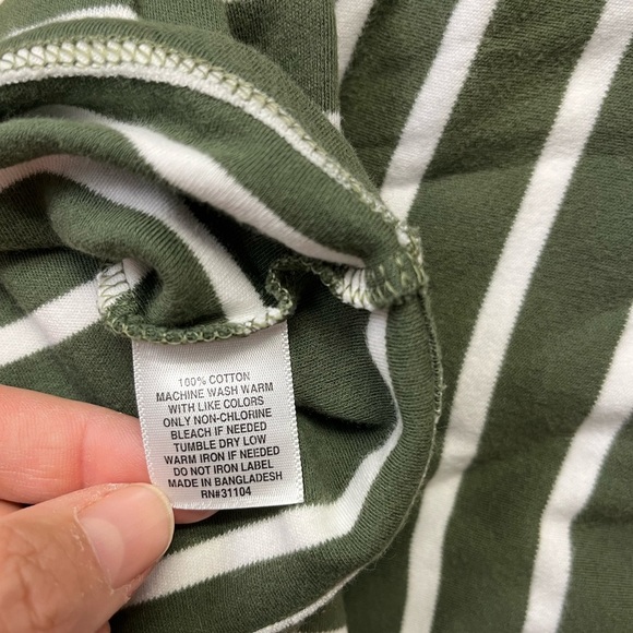 Kim Rogers Perfectly Soft•Olive Green White Striped Long Sleeve, Women’s Sz 3XL - Picture 4 of 8